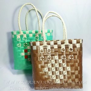 Tas Tipis Mini Anyaman Motif Unik Lucu